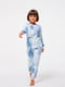 Пижама бело-голубого цвета: лонгслив и джоггеры | 6618310 | фото 2