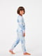 Пижама бело-голубого цвета: лонгслив и джоггеры | 6618310 | фото 3