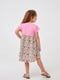 Нежное розовое платье с короткими рукавами в цветочный принт | 6618388 | фото 3
