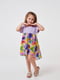 Летнее платье фиолетового цвета в цветочный принт | 6618389 | фото 3