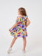 Разноцветное платье с рюшей в цветочный принт | 6618390 | фото 3