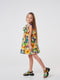 Різнокольорова сукня з рюшею в квітковий принт | 6618391 | фото 2
