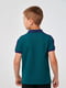 Зелена футболка-поло із синіми вставками на плечах | 6618514 | фото 5