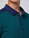 Зеленая футболка-поло с синими вставками на плечах | 6618515 | фото 2