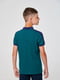 Зелена футболка-поло із синіми вставками на плечах | 6618515 | фото 6