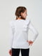 Белая блуза, украшенная кружевом и атласным бантиком | 6618938 | фото 5