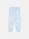 Пижамные брюки голубые с принтом по всей поверхности | 6619368 | фото 2