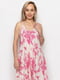 Платье А-силуэта розовое в принт | 6619880 | фото 2
