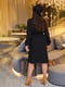 Стильна чорна сукня з поясом | 6619408 | фото 4