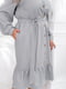 Ніжна сіра сукня з поясом | 6619412 | фото 4
