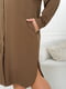 Сукня рубашка коричнева з поясом | 6619418 | фото 4