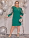 Святкова мереживна сукня зелена з прикрасою | 6619451 | фото 2
