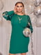 Святкова мереживна сукня зелена з прикрасою | 6619451 | фото 3