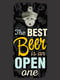 Відкривалка пляшок на стіну The best beer is an open one (32х15см) чорна | 6621903