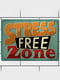 Табличка интерьерная металлическая Stress free zone (26х18,5см) | 6622944