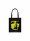 Еко сумка шоппер у стилі панк, вінтажна, темна з принтом (39х34 см) чорна з принтом | 6623895