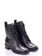 Кожаные ботинки черного цвета на шнуровке | 6623980