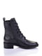 Кожаные ботинки черного цвета на шнуровке | 6623980 | фото 2