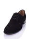 Замшеві туфлі чорного кольору на шнурівці | 6623983 | фото 3