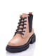 Шкіряні черевики світло-коричневого кольору на шнурівці | 6623990 | фото 3