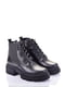 Кожаные ботинки черного цвета на шнуровке | 6623991
