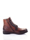 Шкіряні черевики коричневого кольору на шнурівці | 6624010 | фото 2