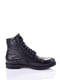 Шкіряні черевики чорного кольору на шнурівці | 6624011 | фото 2