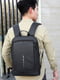 Компактний плоский міський рюкзак чорний | 6625811 | фото 2