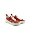 Кожаные красные кроссовки с принтом | 6619462 | фото 2
