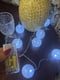 Гірлянда на батарейках кульки бавовняні білі 10 LED 150см білий холодний, 10 кульок, прозорий провід | 6627782 | фото 2