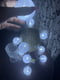 Гірлянда на батарейках кульки бавовняні білі 10 LED 150см білий холодний, 10 кульок, прозорий провід | 6627782 | фото 3