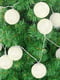 Гірлянда на батарейках кульки бавовняні білі 10 LED 150см білий холодний, 10 кульок, прозорий провід | 6627782 | фото 8