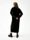 Вязаное черное платье с декоративными полосками | 6627848 | фото 2