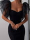 Сукня-футляр чорна з оригінальними рукавами | 6628091 | фото 4