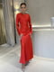 Сукня червона з довгим рукавом | 6628110 | фото 2