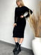 Платье черное с элегантным вырезом со шнуровкой на спине | 6628117 | фото 2