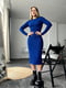 Сукня синя з елегантним вирізом зі шнурівкою на спині | 6628118 | фото 2