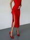 Платье красное с регулируемым разрезом на ноге | 6628194 | фото 5