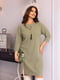 Ангорова сукня А-силуету оливкового кольору | 6627941 | фото 2