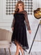 Ошатна сукня А-силуету чорна | 6628444 | фото 3