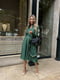 Зелена сукня А-силуету із вельвету з поясом | 6628463 | фото 3