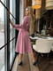 Сукня А-силуету пудрового кольору із вельвету з поясом | 6628471 | фото 4