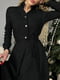 Чорна сукня А-силуету із вельвету з поясом | 6628477 | фото 3