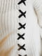 В'язаний білий светр з контрастною шнуровкою | 6628615 | фото 3