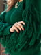 Джемпер зелений з об'ємними рукавами та бахромою | 6628626 | фото 3