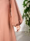Сукня міді з об'ємними рукавами пудрова | 6629022 | фото 3
