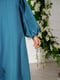 Сукня міді з об'ємними рукавами блакитна | 6629024 | фото 3
