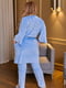 Стильний та комфортний костюм-трійка батал блакитний | 6629132 | фото 2