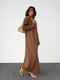 Вязаное платье oversize коричневое с высокой горловиной | 6629364 | фото 6