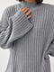 Вязаный серый свитер oversize в рубчик | 6629391 | фото 4